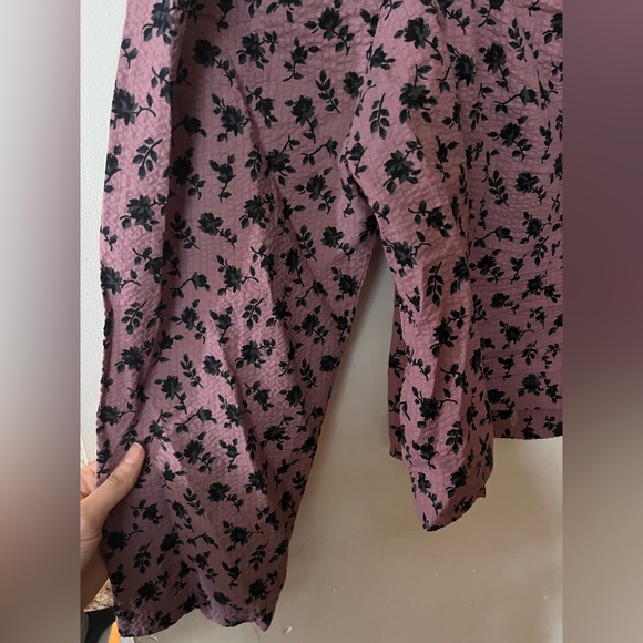 Madewell Seersucker Square-Neck Floral Blouse Long Sleeve Crop - M - Picture 5 of 10